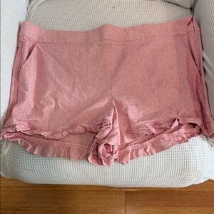 Women’s Loft Pink Ruffle Hem Lounge Shorts 16 EUC chino preppy Summer